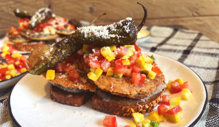 Auberginen-Bruschetta mit Knoblauchbutter
